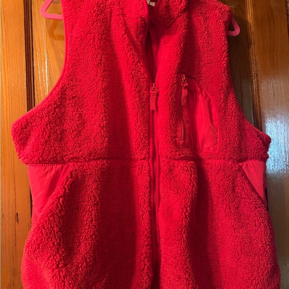 Maurices Red Plush Vest Luxurious Statement